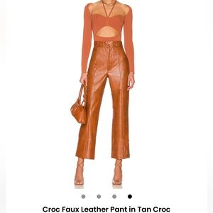 Bardot Croc Vegan Leather Pant Size 4 NWT